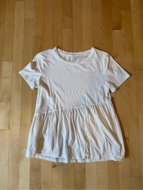 GAP White Short-Sleeve Peplum Tee